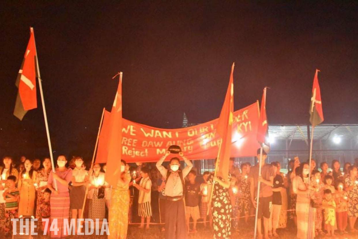 ဖားကန့် မှော်တောင်းတွင် ညသပိတ်ကို စည်းလုံးညီညွတ်စွာ ဆက်လက်ကျင်းပ