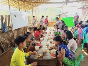Trinity IDPs Camp က ကလေးငယ်တွေအတွက် Myitkyina Young လူငယ်အဖွဲ့မှ ငွေသား ၁ သိန်းနဲ့ အာဟာရ လှူဒါန်း 