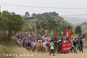 ဖားကန့်မြို့နယ် အေးမြသာယာရပ်ကွက်၏ စစ်အာဏာရှင်စနစ်ဆန့်ကျင်‌ေရးသပိတ် ဆက်လက်ပြုလုပ် 
