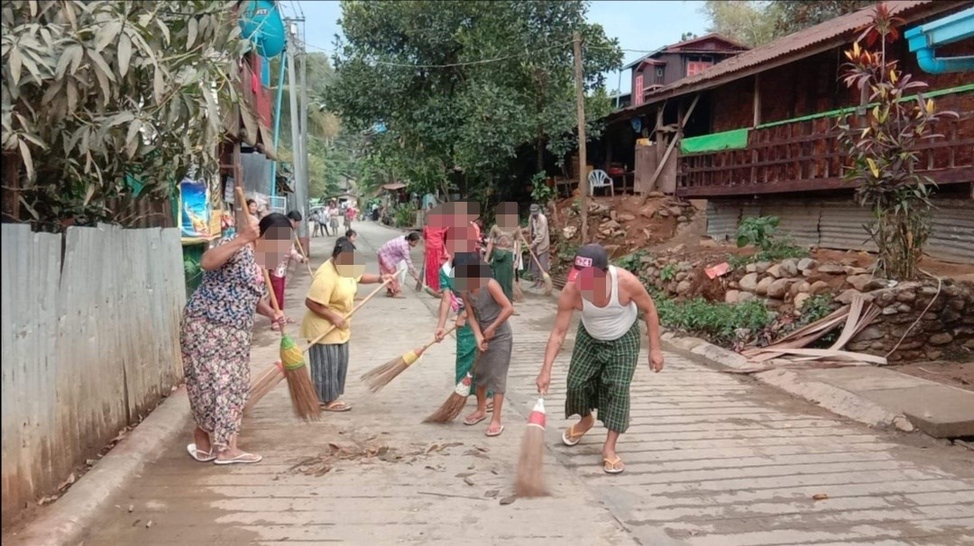 ဖားကန့်မြို့နယ် အောင်မြေကွက်သစ်ကျေးရွာတွင် နွေဦးတော်လှန်ရေး တံမြက်စီးလည်