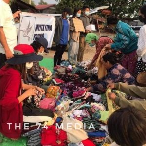 Myitkyina Young အဖွဲ့ စစ်ရှောင်မိဘပြည်သူများနှင့်ခက်ခဲသော မိသားစုများအတွက် ရံပုံငွေရှာ‌ စျေးရောင်းခြင်း