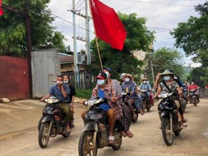 ဖားကန့်မြို့နယ်၊ ဆိပ်မူ(ဆိုင်းတောင်)ကျေးရွာတွင် စစ်အာဏာရှင်စနစ် ဆန့်ကျင်ရေး ညနေပိုင်း ဆိုင်ကယ်သပိတ် ဆက်လက်ပြုလုပ်